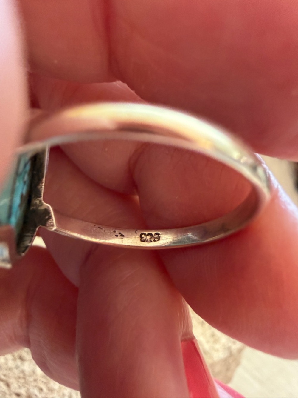 ❤️Kingman MINT DAHLIA HEART Turquoise Minimalist Sterling Southwestern Ring Sz 8 - Picture 7 of 14